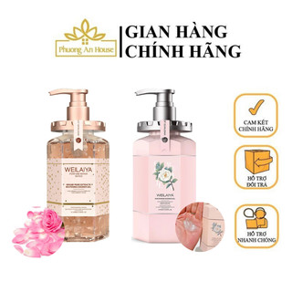 Sữa tắm Weilaiya hương hoa hồng dưỡng thể trắng da, hoa trà Camelia Niacinamide