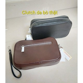 Clutch cầm tay da bò thật