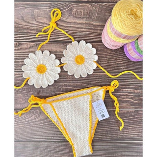 Bikini bé gái len handmade
