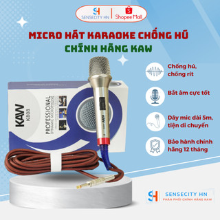 Micro Hát Karaoke Chính Hãng KAW - Chống Hú, Chống Ồn và Bắt Âm Cực Nhạy - Bảo Hành Chính Hãng 12 Tháng