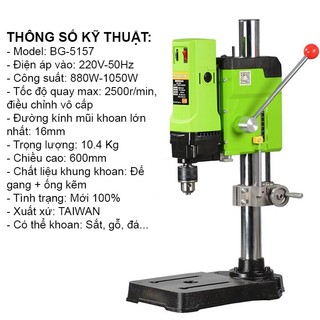 Máy khoan bàn công suất lớn MINIQ BG-5157, công suất 1050W điều chỉnh 6 cấp độ, bảo hành 12 tháng