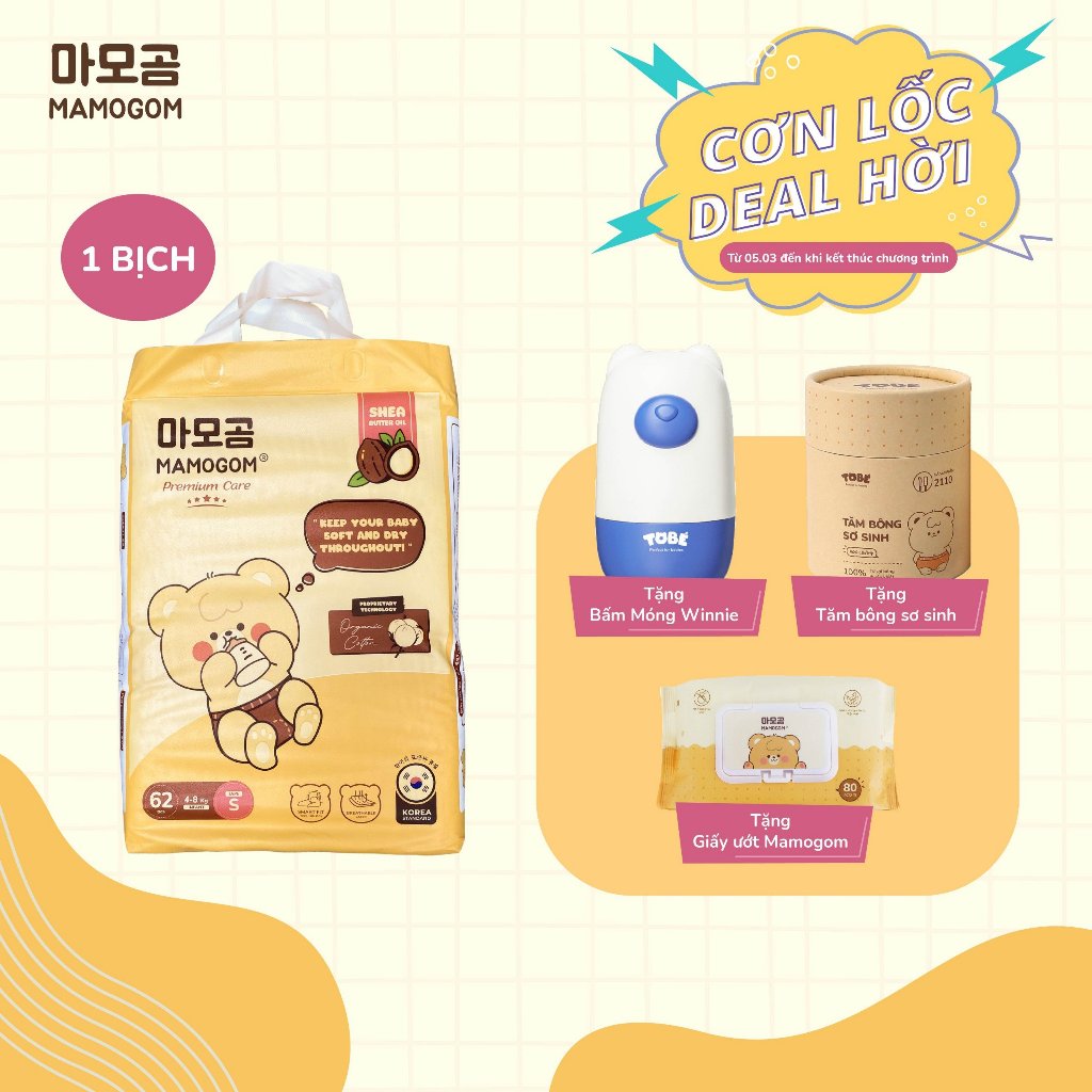 Tã/Bỉm Dán/Quần Mamogom QUÀ TẶNG KHI MUA 1 BỊCH