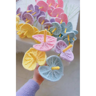 Sỉ 10 hoa len handmade nhiều màu