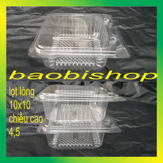 lốc 100 cái hộp nhựa pet h52 bằng có nút gài tiện dụng_ bao bì shop