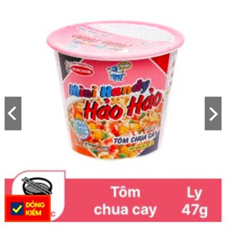 ( Thùng 12 ly ) Mì Mini Handy Hảo Hảo Tôm Chua Cay 47g
