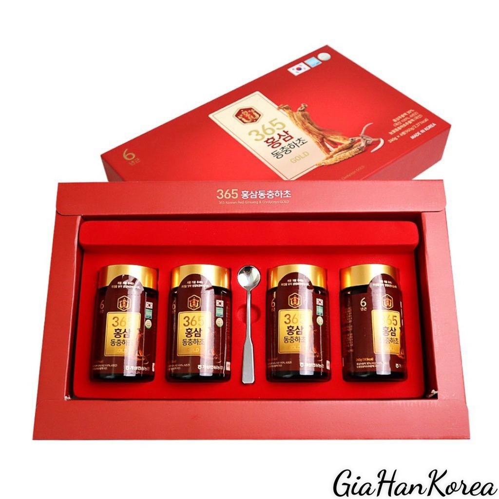 Cao Hồng Sâm Đông Trùng Hạ Thảo 365 Hàn Quốc Daedong Ginseng Hộp 2 Lọ