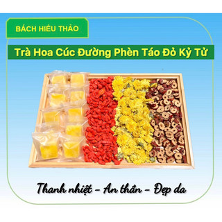 Trà hoa cúc đường phèn táo đỏ kỷ tử bách hiếu thảo ngọt thanh, thanh nhiệt