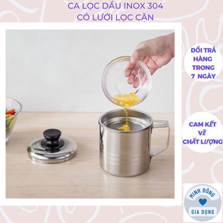 Ca lọc dầu inox 304 - bình lọc dầu ăn có lưới lọc cặn