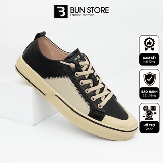 Giày Da Sneaker Nam Cao Cấp, Dây Giày Lười Co Giãn, Cổ Thấp, Dáng Classic, Lót Mát xa Chân - Bun Store G907D