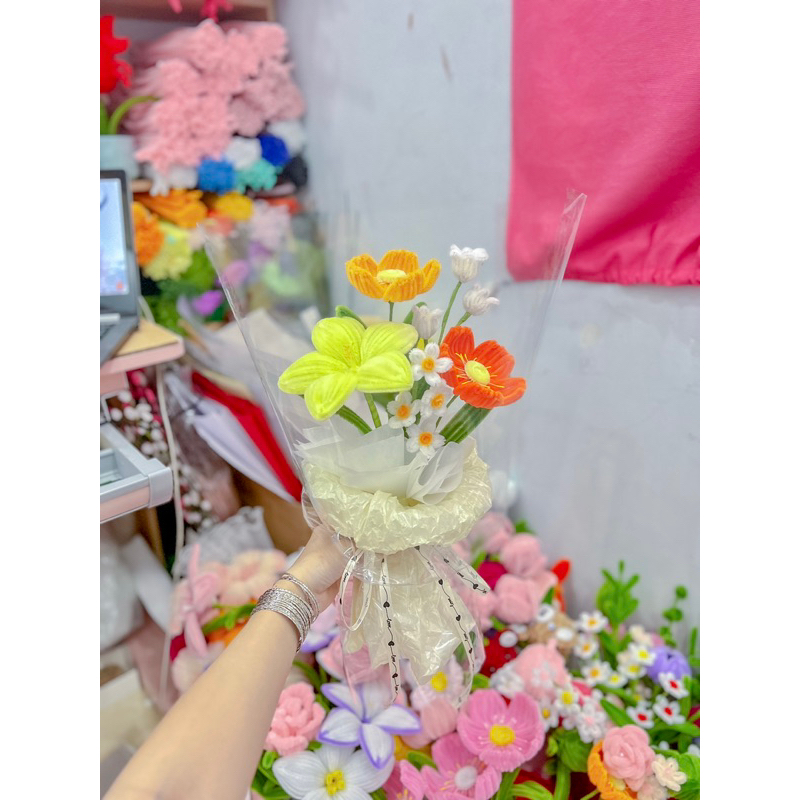 Hoa kẽm nhung bó sẵn