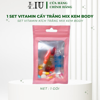 SÉT VITAMIN CẤY TRẮNG CẤP TỐC TRỘN KEM BODY  - COMBO KÍCH TRẮNG CẤP TỐC - TẶNG KÈM MUỖNG KHUẤY KEM - BÁCH HOÁ HANA