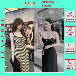 Dầm Dự Tiệc - Váy Tăm Zip 2 Dây Điều Chỉnh Dáng Dài Maxxi  LUX STORE134