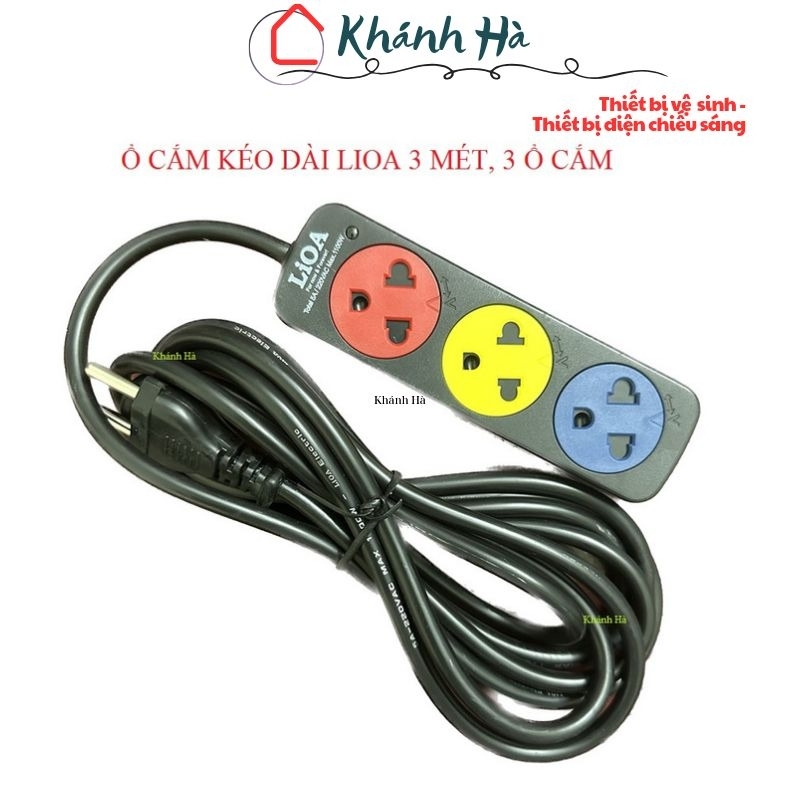 Ổ cắm điện có dây Lioa 3 ổ cắm 3 mét