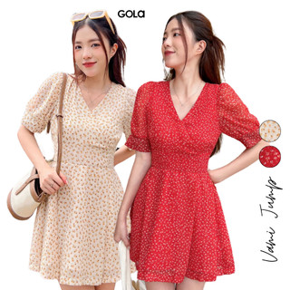 Jump vami - jump tay phồng cổ v hoa nhí