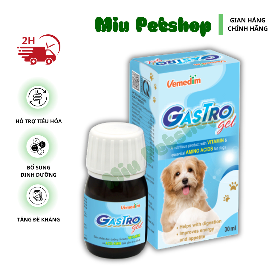 Gastro gel dinh dưỡng dành cho chó tiêu hóa kém kích thích thèm ăn 30ml