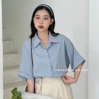 Áo sơ mi trơn cổ đức cộc tay gập gấu- Retrostyle - Somicoctay335_P12K12