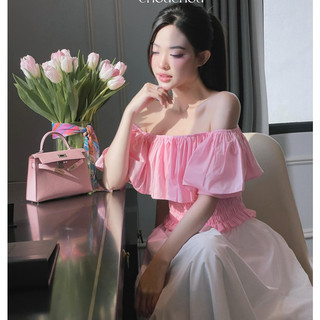 Set đồ nữ đấm váy hoa kèm choàng dáng dài, Váy Đầm đi biển nữ dáng dài váy yếm hoa chiết eo thiết kế cao cấp NNL