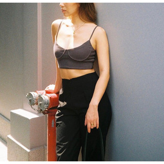 RedA - Áo hai dây giả gọng thun gân Vivian Croptop