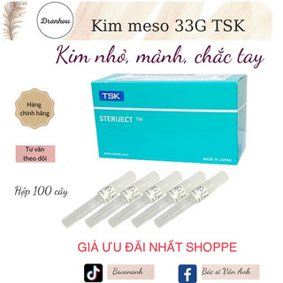 [CHÍNH HÃNG date 2027] Kim tiêm meso, trẻ hoá da, làm đẹp siêu nhỏ, ít đau prenium needle 33G TSK Nhật Bản - 4mm