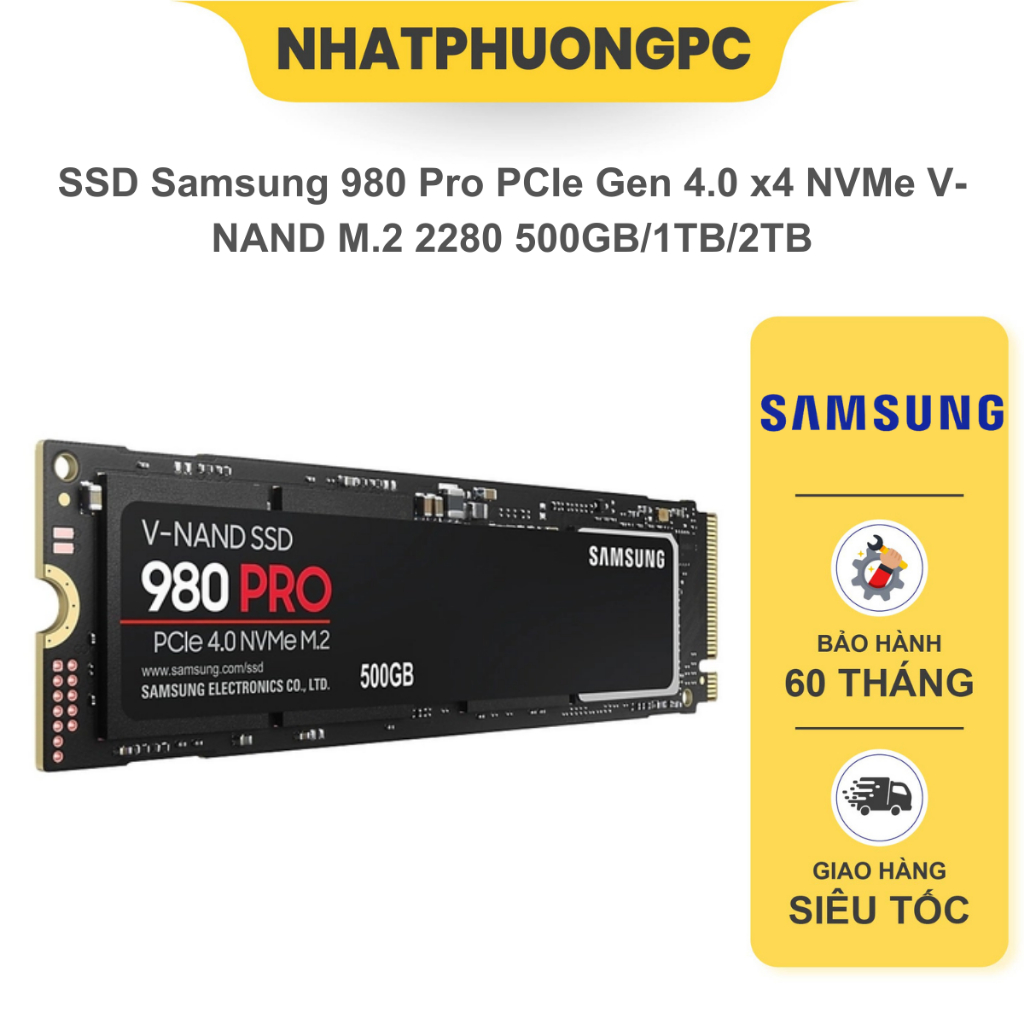 SSD Samsung 980 PRO 1TB 2TB PCIe Gen 4 NVMe- Bảo Hành 60 Tháng