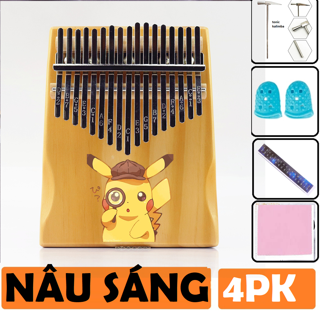 ĐÀN KALIMBA PIKACHU TẶNG 25 tab kalimba & HD chỉnh âm kalimba cho bạn mới