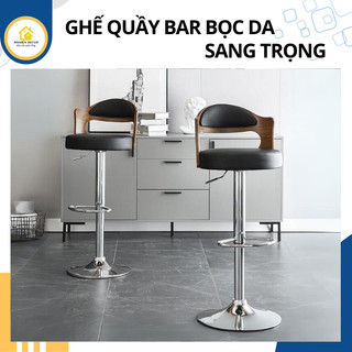 Ghế bar, ghế quầy bar bọc da sang trọng, ghế trang điểm, ghế makeup cao cấp tăng chỉnh độ cao hàng nhập khẩu m208