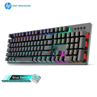 Bàn phím cơ hp gk100f, đèn nền 104 phím led, kết nối dây usb