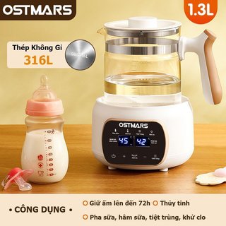 inox 316 Máy hâm nước pha sữa Ostmars dung tích 1.3L  an toàn dành cho trẻ em dùng hâm sữa, tiệt trùng, đun sôi khử Clo