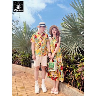 Set sơ mi váy đôi fig tree lá vàng siêu xinh mẫu mới ra mắt