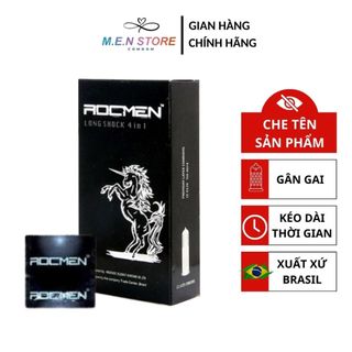 Bao cao su gân gai Rocmen Long Shock kéo dài thời gian - Chính hãng hộp 12 bao