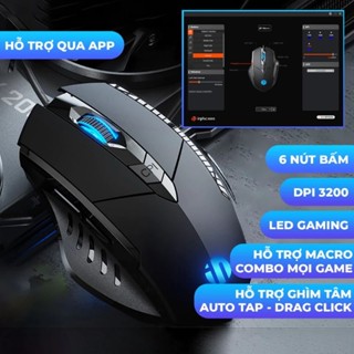 Chuột máy tính gaming TEKKIN INPHIC W1 3600 DPI bản có dây tắt âm silent Led RGB cho laptop
