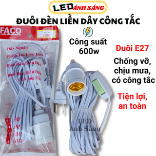 Dây đuôi đèn e27 có công tắc - dây dài 3m - 5m - 8m - 10m