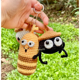 /Móc Khoá Len/Móc khoá nhân vật hoạt hình/Móc khoá Larva/Móc Khoá bồ hóng