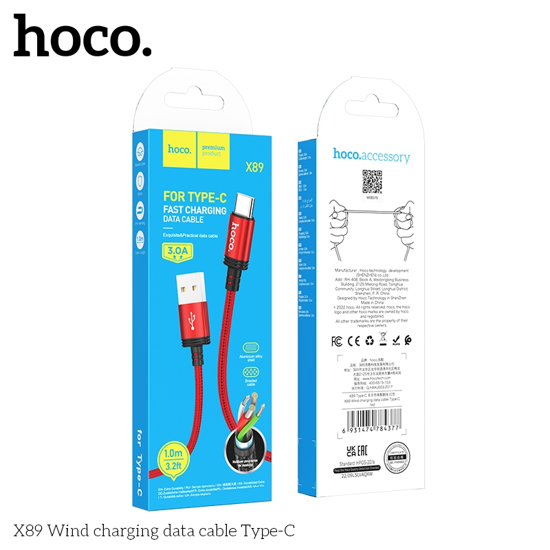 CÁP SẠC ĐIỆN THOẠI HOCO - MÃ X89 ( USB + TYPE C)
