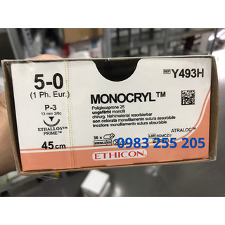 Chỉ phẫu thuật tự tiêu monocryl 5-0 một kim tam giác p-3 45cm, y493h