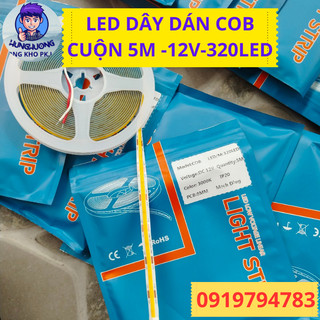Led dán cob đủ màu điện áp 12v, bản 8mm led cob 252 mắt led