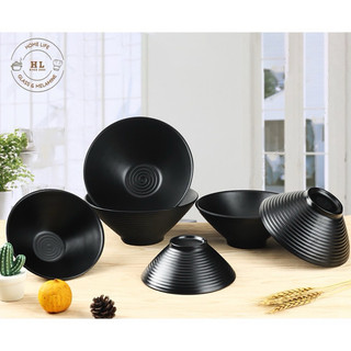 Tô đen mờ melamine , bát chè, mỳ, cháo , bát đen nhám loe việt nhật