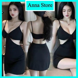Đầm body nữ dáng dài khoét eo dây có mút ngực dày dặn M149