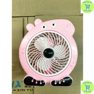 Quạt mini hình heo hồng để bàn cắm điện văn phòng, Quạt văn phòng để bàn mini hình heo hồng cắm điện