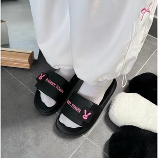 Dép quai ngang RABBIT TOWN nữ nam ,dép quai dán blackpink hàn quốc