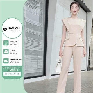 Set công sở tay cánh tiên hai màu