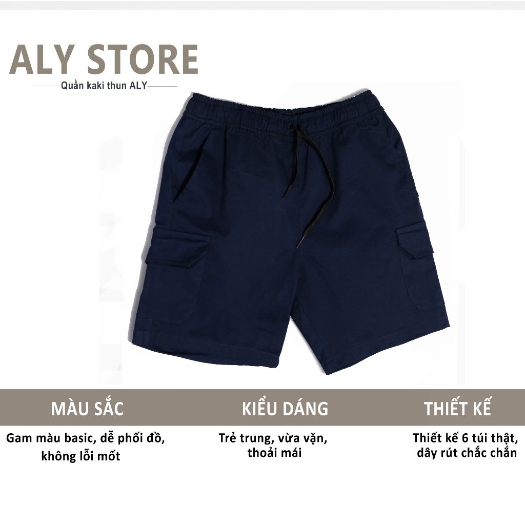 QUẦN SHORT KAKI TÚI HỘP NAM LƯNG THUN VẢI CAO CẤP