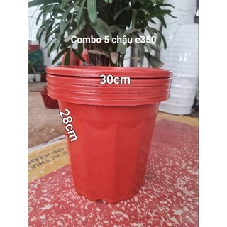 Combo 5 chậu nhựa trồng cây E350 kt miệng 30cmx cao 28cm