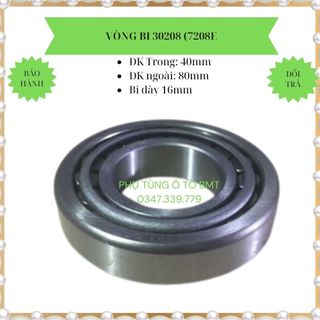 Vòng bi, bạc đạn mã số 30208 (7208E), kích thước 40*80*16, tải nhẹ, bi côn