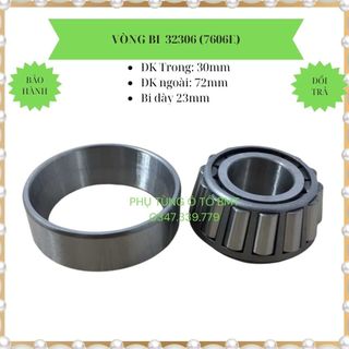 Vòng bi, bạc đạn mã số 32306 (7606E), kích thước 30*72*23, tải TB, bi đũa trụ