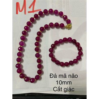 Bộ vòng cổ và vòng tay đá cắt giác ms bo4