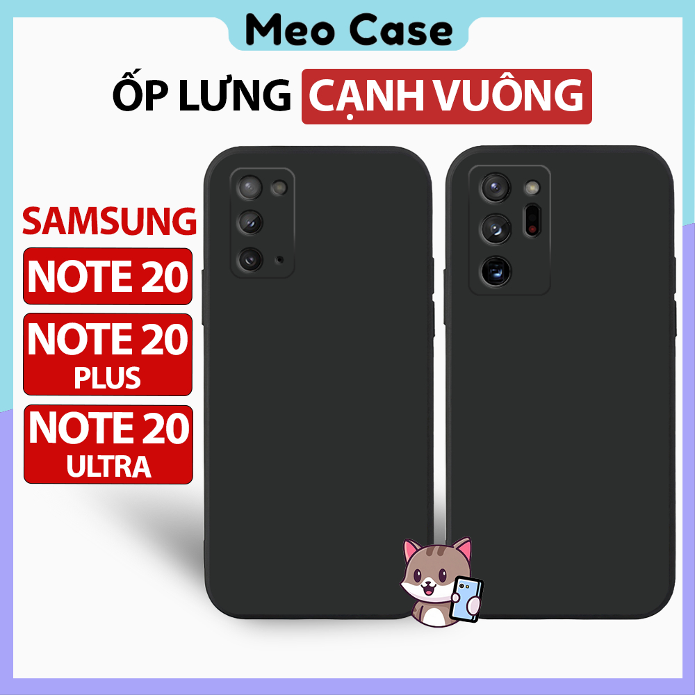 Ốp lưng Samsung Note 20 ultra, Note 20, 20 Plus, TPU viền vuông, Vỏ điện thoại bảo vệ viền camera toàn diện | Meo Case