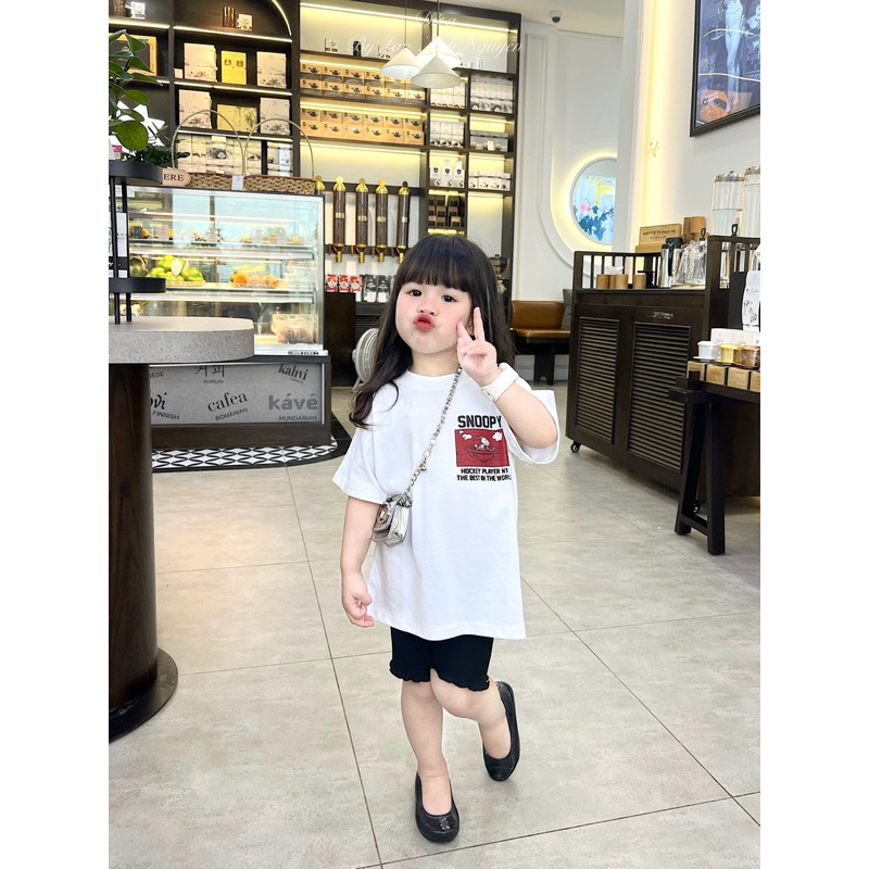 Áo phông quần legging snoopy cho bé gái