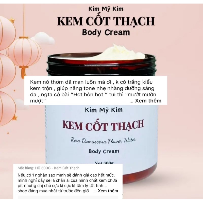 KEM CỐT THẠCH . DƯỠNG TRẮNG SÁNG DA