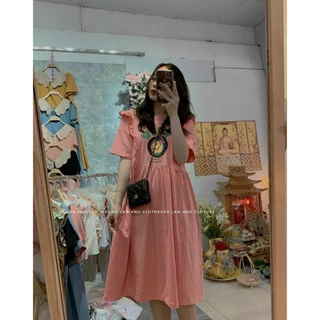Váy bầu mùa hè chất cotton đẹp màu đen